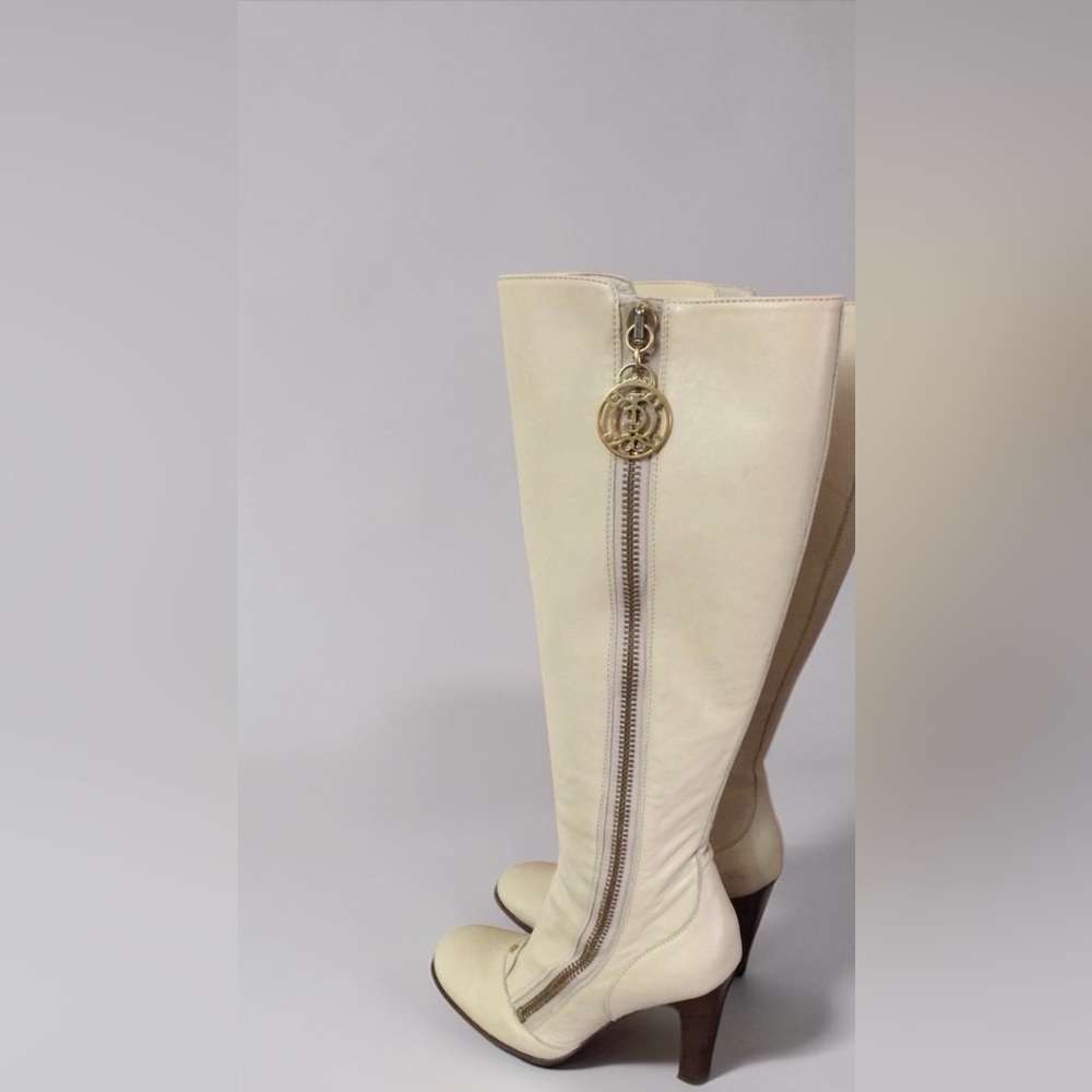 Juicy Couture Cream Over the Knee Boots